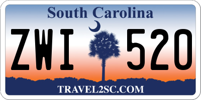 SC license plate ZWI520