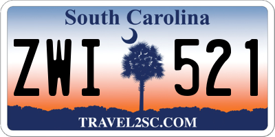 SC license plate ZWI521