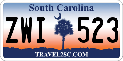 SC license plate ZWI523