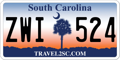 SC license plate ZWI524