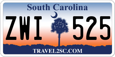 SC license plate ZWI525