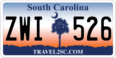 SC license plate ZWI526