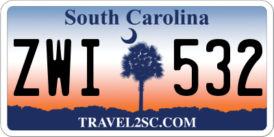 SC license plate ZWI532