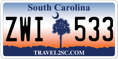 SC license plate ZWI533