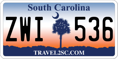 SC license plate ZWI536
