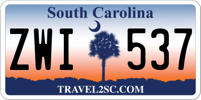 SC license plate ZWI537