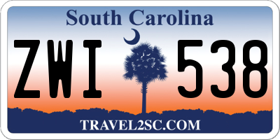 SC license plate ZWI538