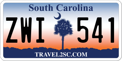 SC license plate ZWI541