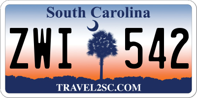 SC license plate ZWI542