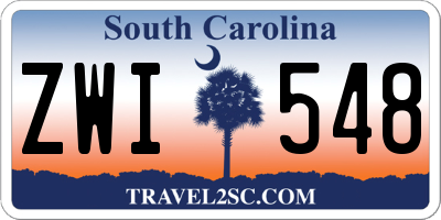 SC license plate ZWI548