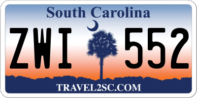 SC license plate ZWI552