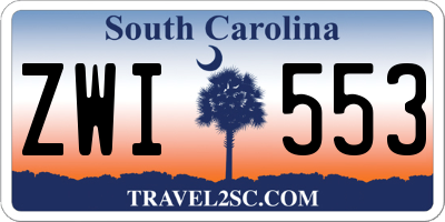 SC license plate ZWI553