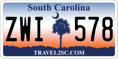 SC license plate ZWI578