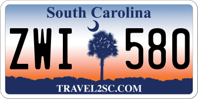 SC license plate ZWI580