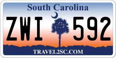 SC license plate ZWI592