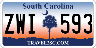 SC license plate ZWI593