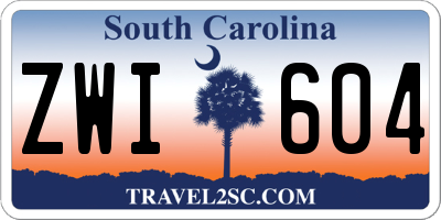SC license plate ZWI604