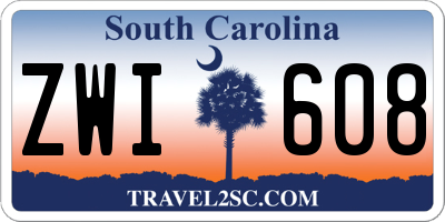 SC license plate ZWI608