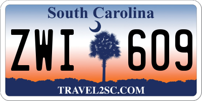 SC license plate ZWI609