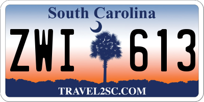 SC license plate ZWI613