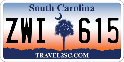 SC license plate ZWI615
