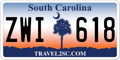 SC license plate ZWI618