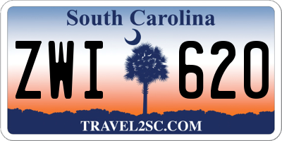 SC license plate ZWI620