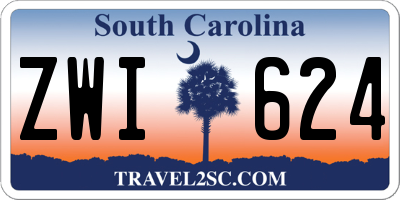 SC license plate ZWI624