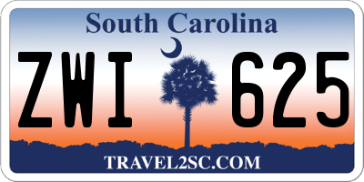 SC license plate ZWI625