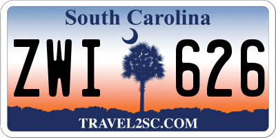 SC license plate ZWI626