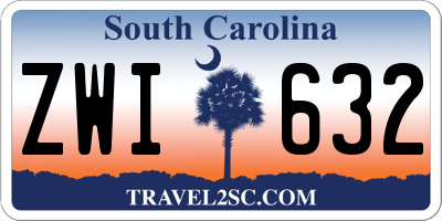 SC license plate ZWI632