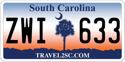 SC license plate ZWI633