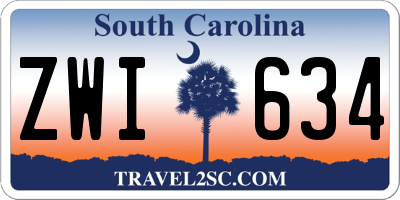 SC license plate ZWI634