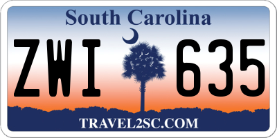 SC license plate ZWI635