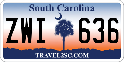 SC license plate ZWI636