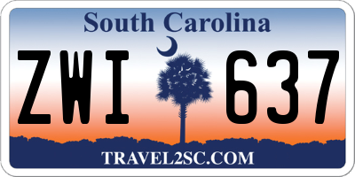 SC license plate ZWI637