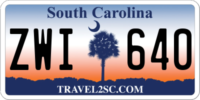 SC license plate ZWI640