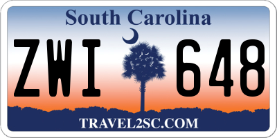 SC license plate ZWI648