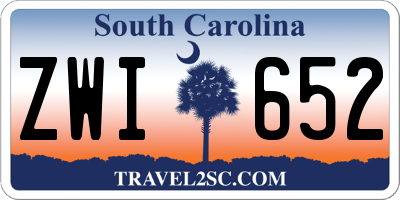 SC license plate ZWI652