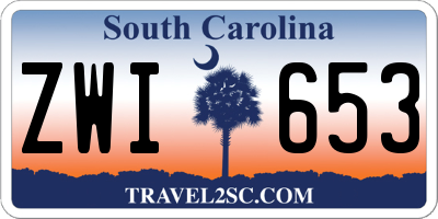 SC license plate ZWI653