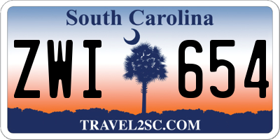 SC license plate ZWI654