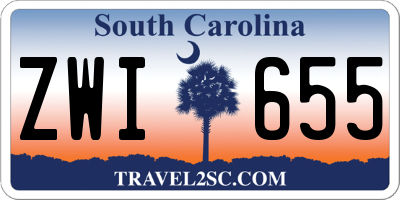 SC license plate ZWI655