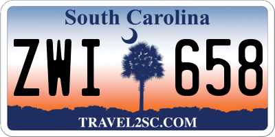 SC license plate ZWI658