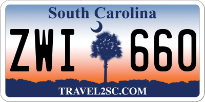 SC license plate ZWI660