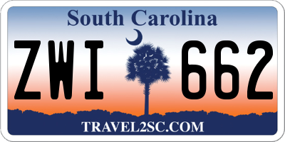 SC license plate ZWI662