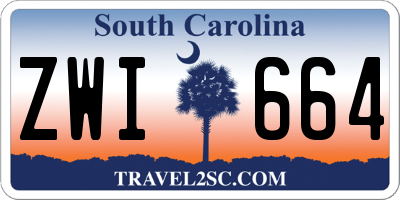 SC license plate ZWI664