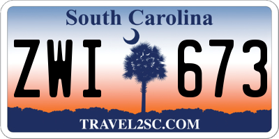 SC license plate ZWI673