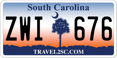 SC license plate ZWI676