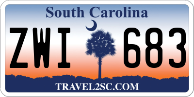 SC license plate ZWI683