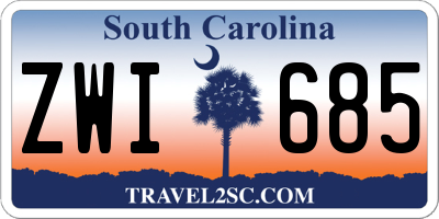 SC license plate ZWI685